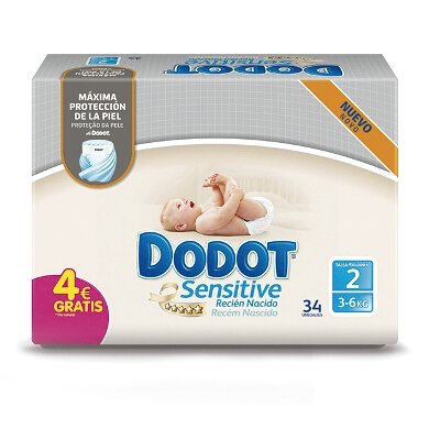Pañales DODOT Sensitive talla 2 recién nacido (de 4 a 8 kg) 34 pañales - La  Farmacia de enfrente